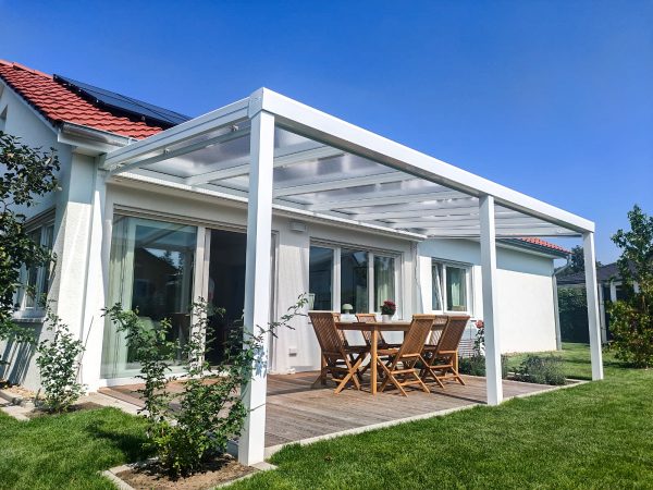 Gazebo with glass cover