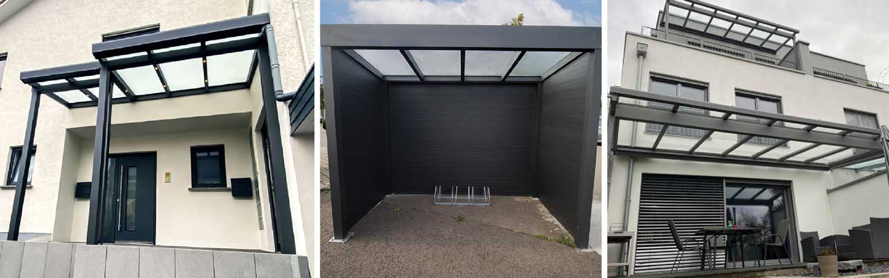 Entrance pergola, Balcony pergola, Bicycle pergola
