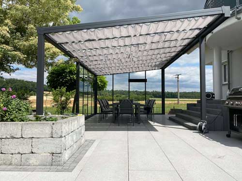 Modern pergola Milk glass