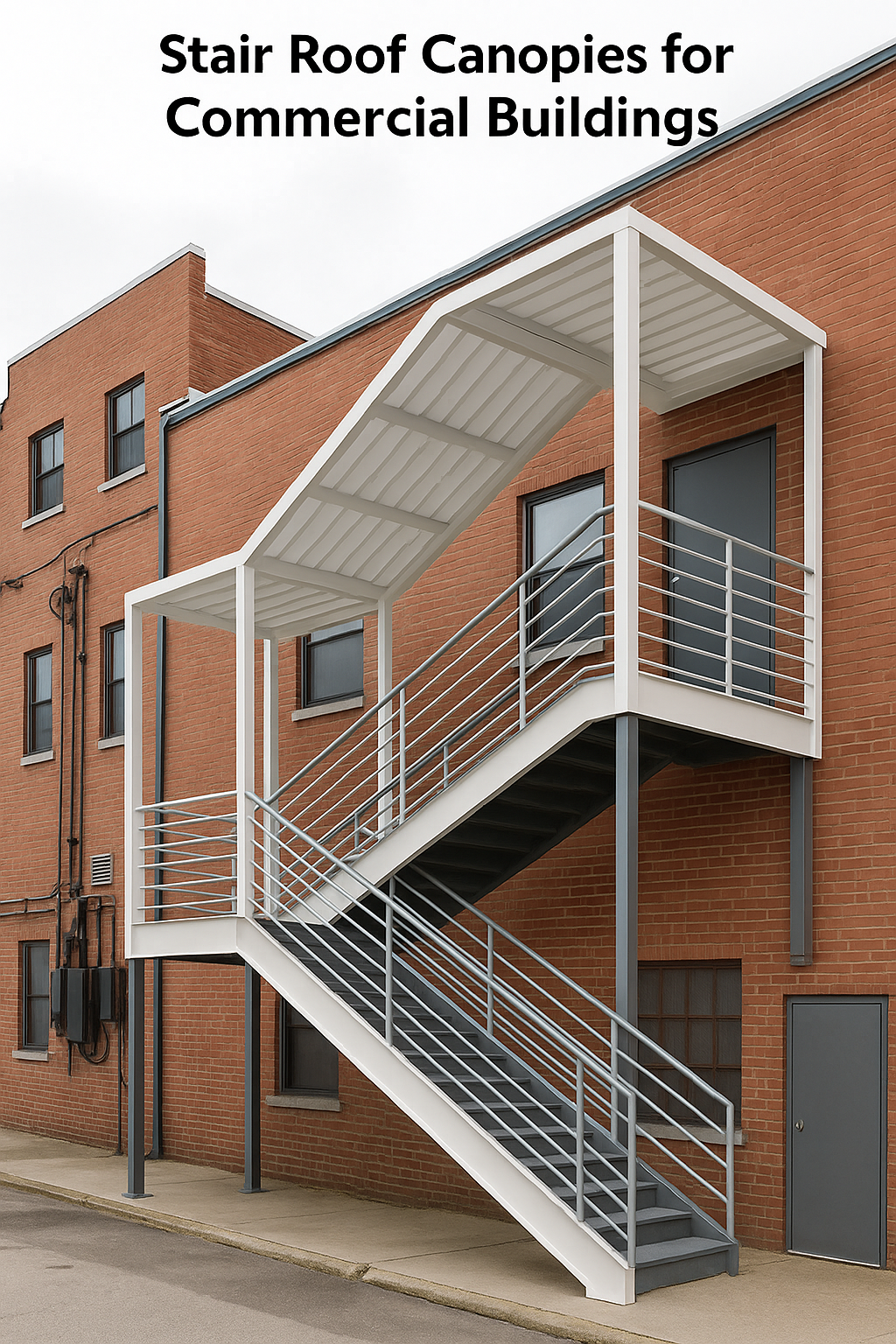 Stair Roof Canopies for Commercial Buildings