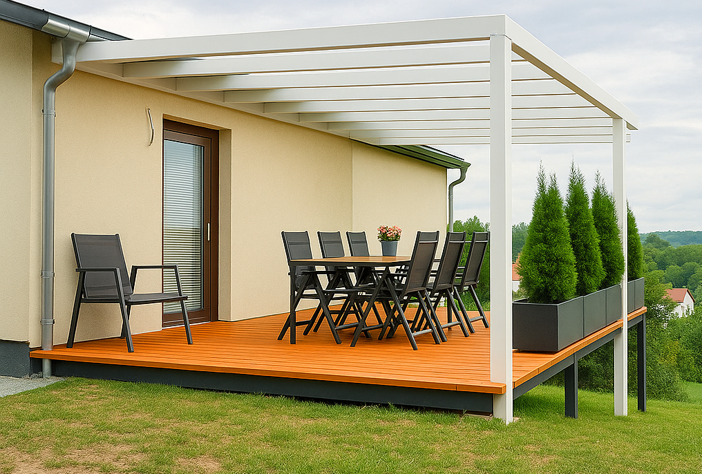 Canopy with roof and clear side panels