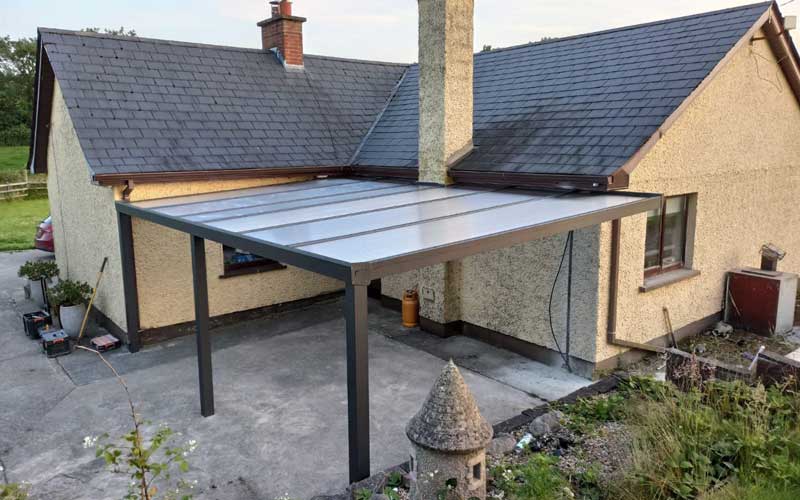 Pergola with polycarbonate roof