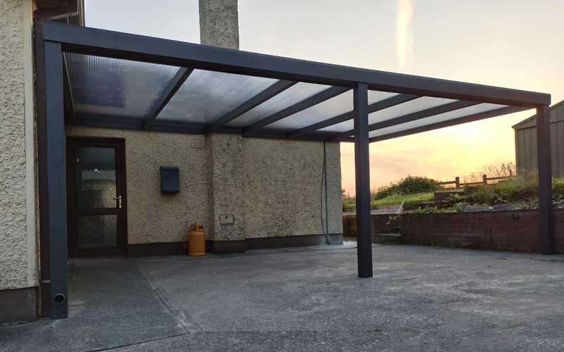 Pergola with polycarbonate roof