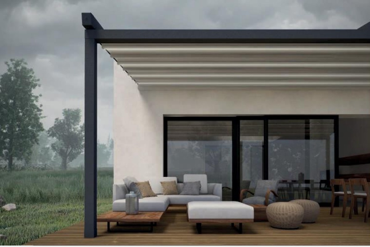 Tensioned pergola for home patio and outdoor living area