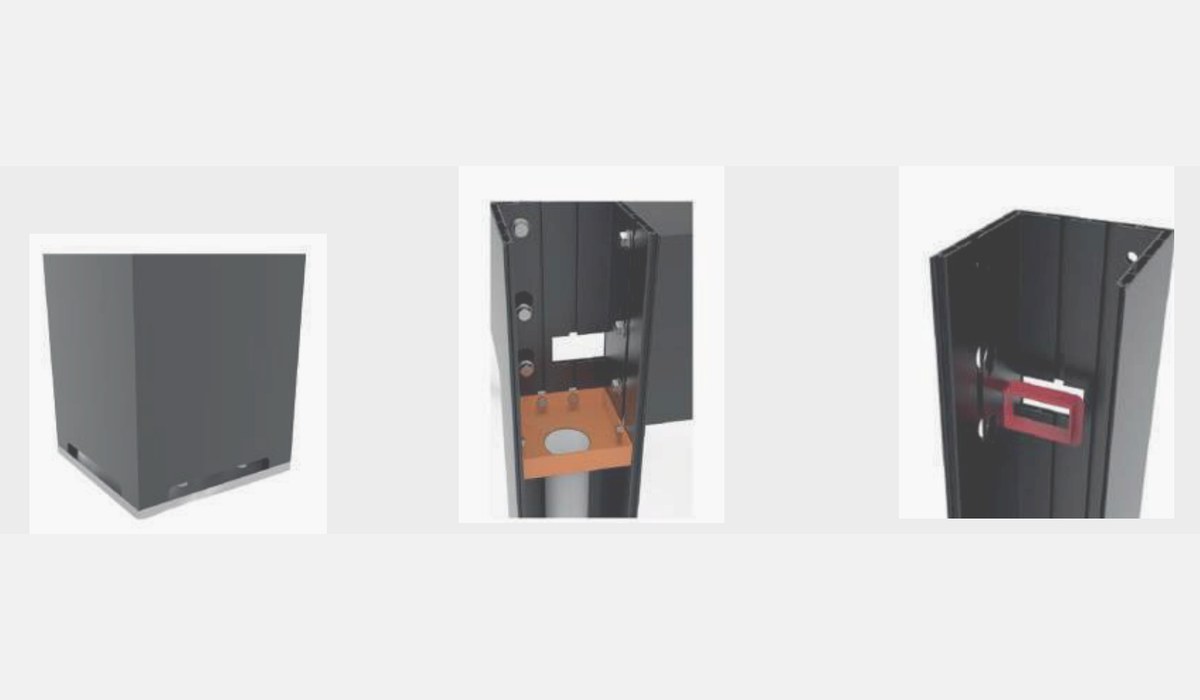 Hidden drainage and ducting components for aluminium pergola