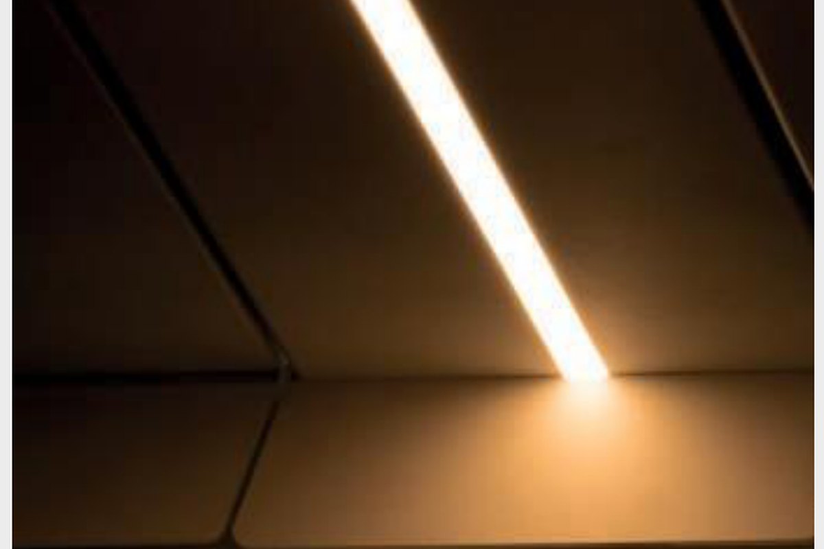 LED strip lighting integrated in pergola slats