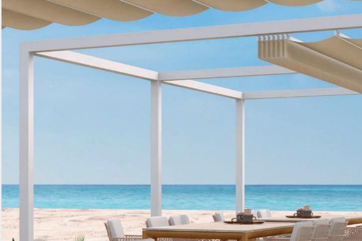 Floor anchoring system for patio awning structure