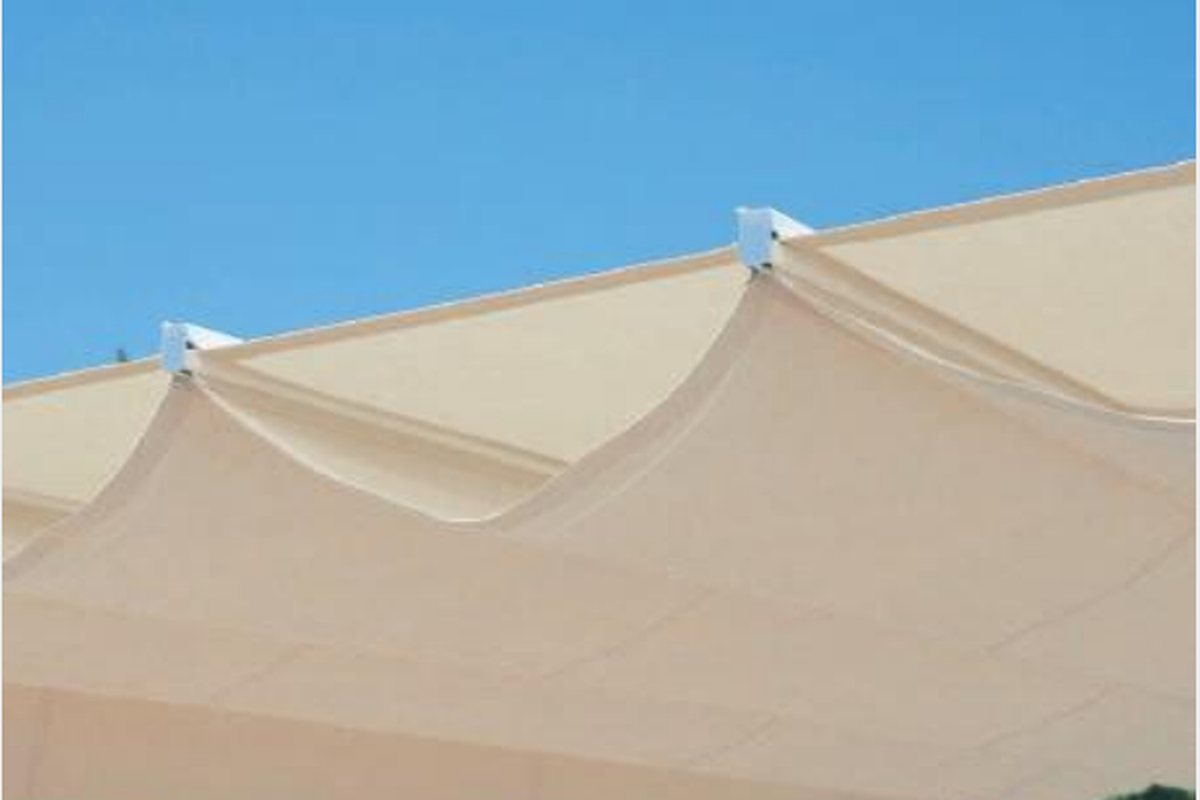 Outdoor shade comfort with fabric patio canopy