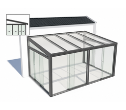 Sliding glass door system with floor track