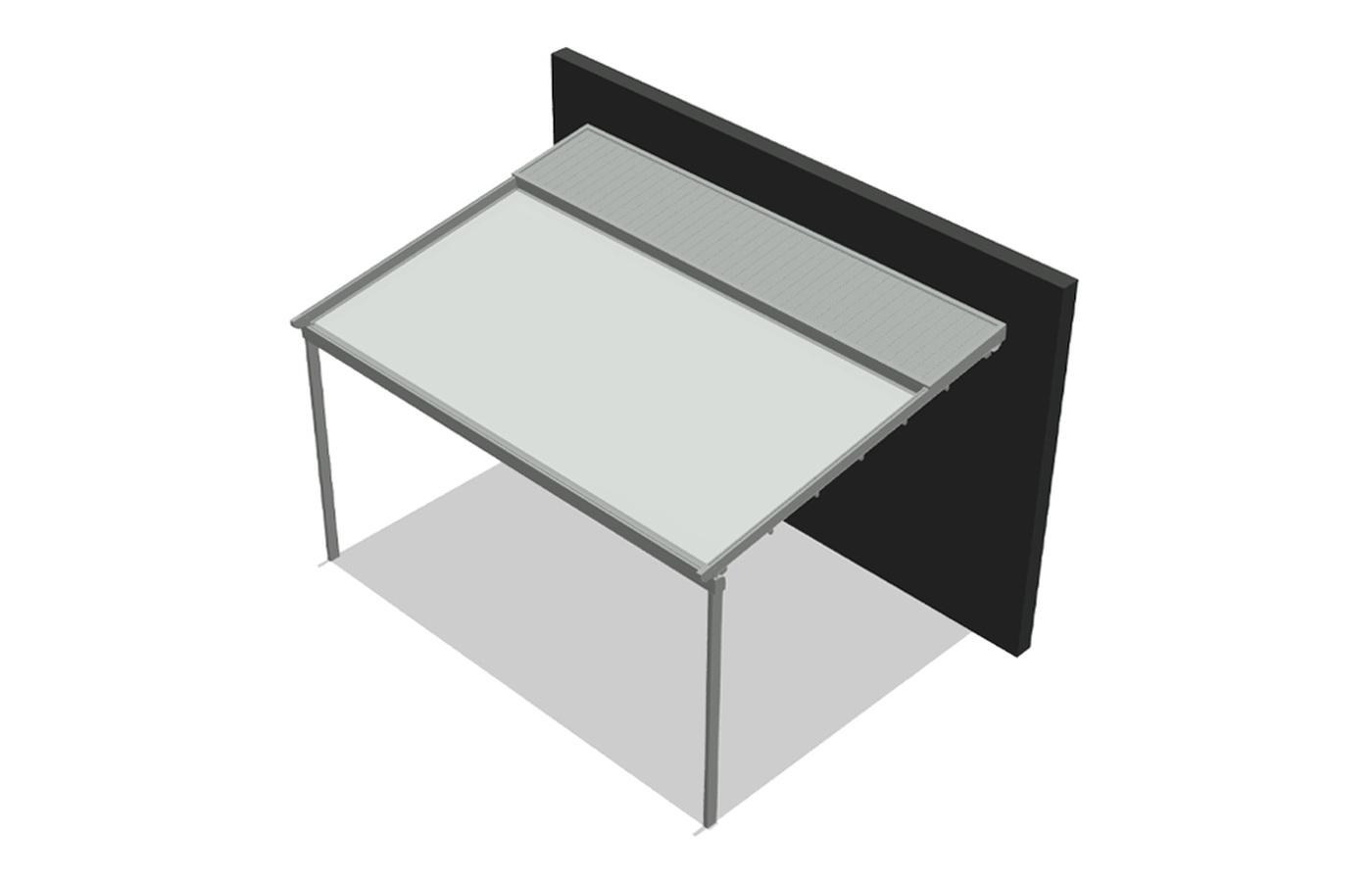 Single-module retractable pergola layout