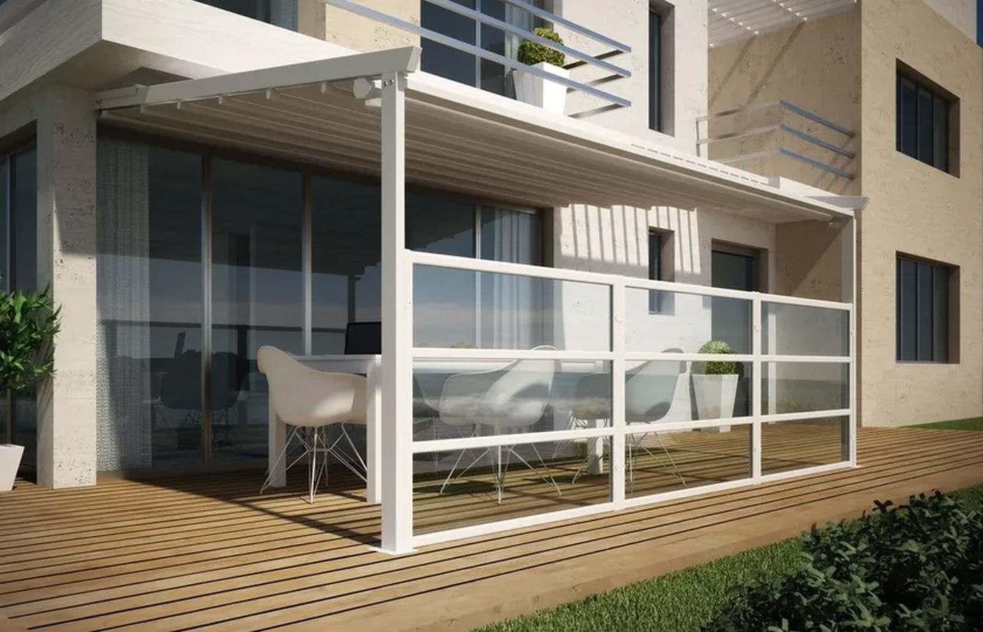 Pergalpack retractable roof and support detail