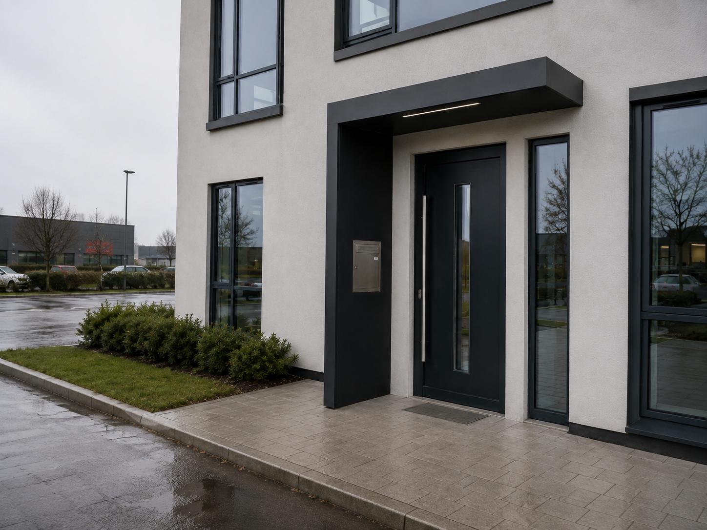 Modern BS Plus front door canopy on a residential property