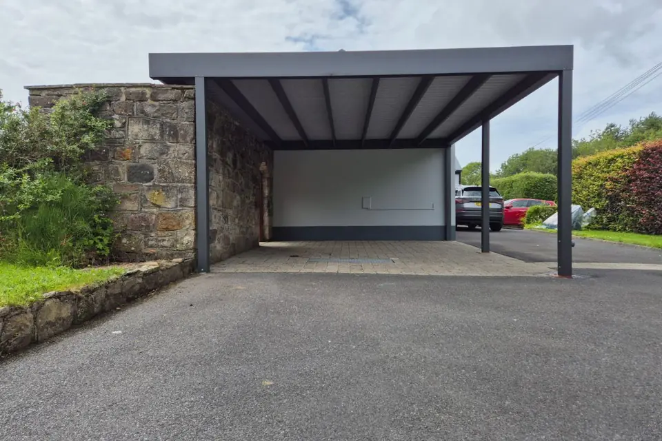 Freestanding double carport completed in Newport, County Mayo