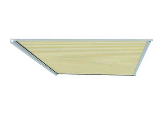 Ancona over-roof awning system above a transparent roof