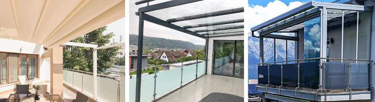 Made-to-measure aluminium balcony canopy in Ireland