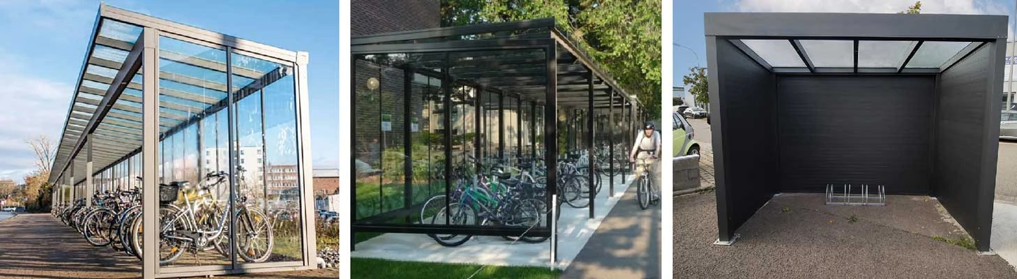 Aluminium bicycle shelter in Ireland