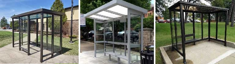 Aluminium bus stop and public shelter in Ireland