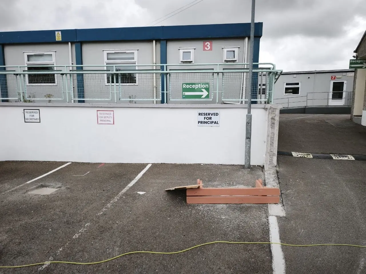 Prepared school site in Cashel before installation of the aluminium shelter