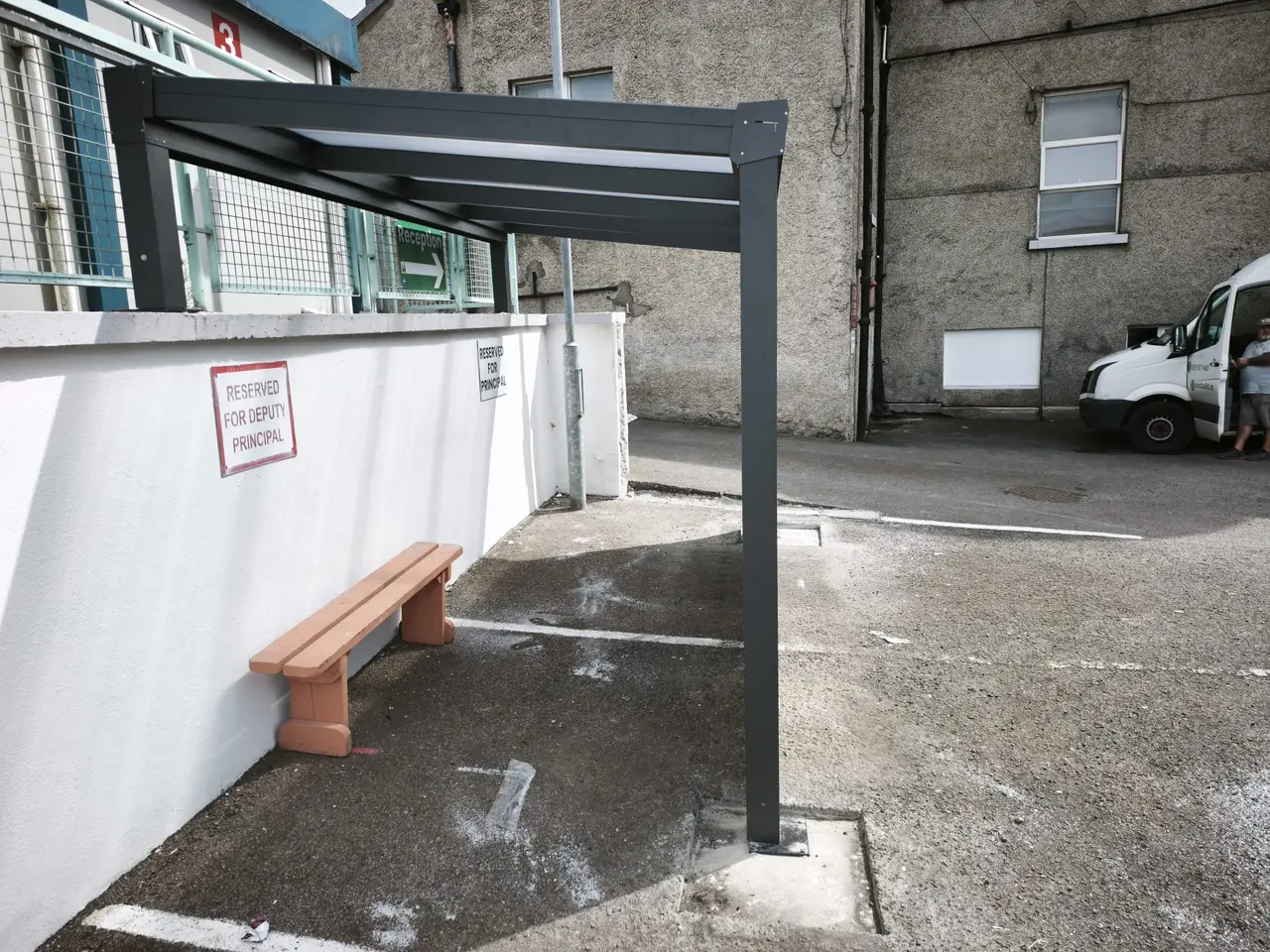 Open side of the completed school shelter in Cashel