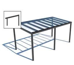 Freestanding aluminium canopy configuration