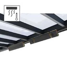 Integrated infrared heating for covered aluminium structure