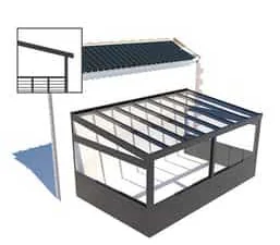 Aluminium railing for a garden room