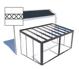 Polycarbonate fixed canopy roof