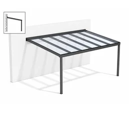 Wall-mounted aluminium canopy configuration
