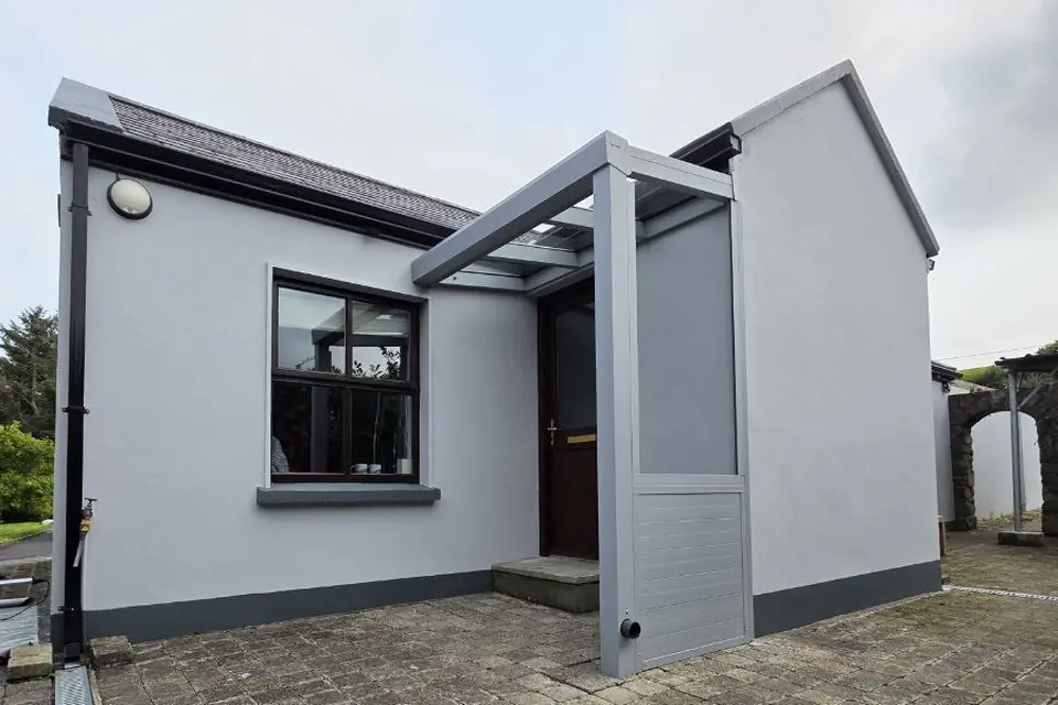 Two wall-mounted polycarbonate canopies completed in Westport, County Mayo