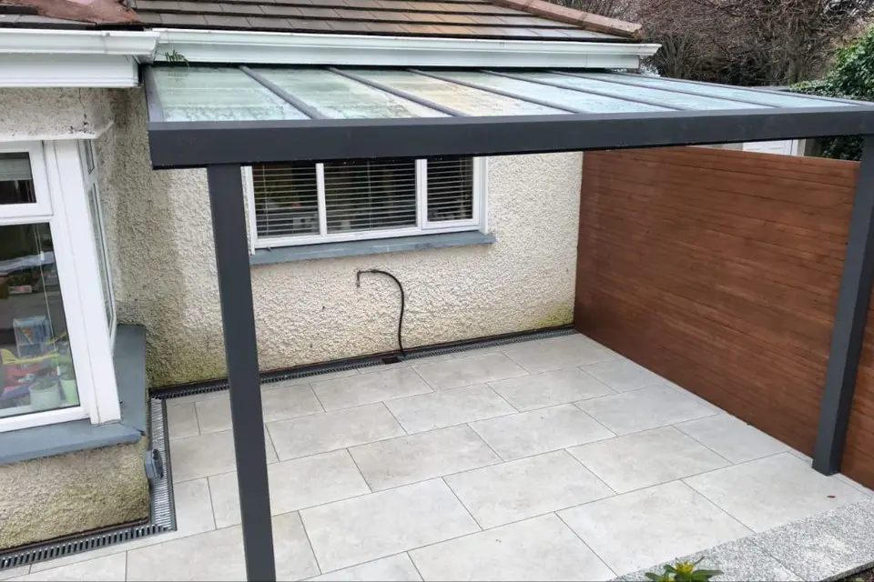 Polycarbonate pergola with LED lighting completed in Greystones, County Wicklow
