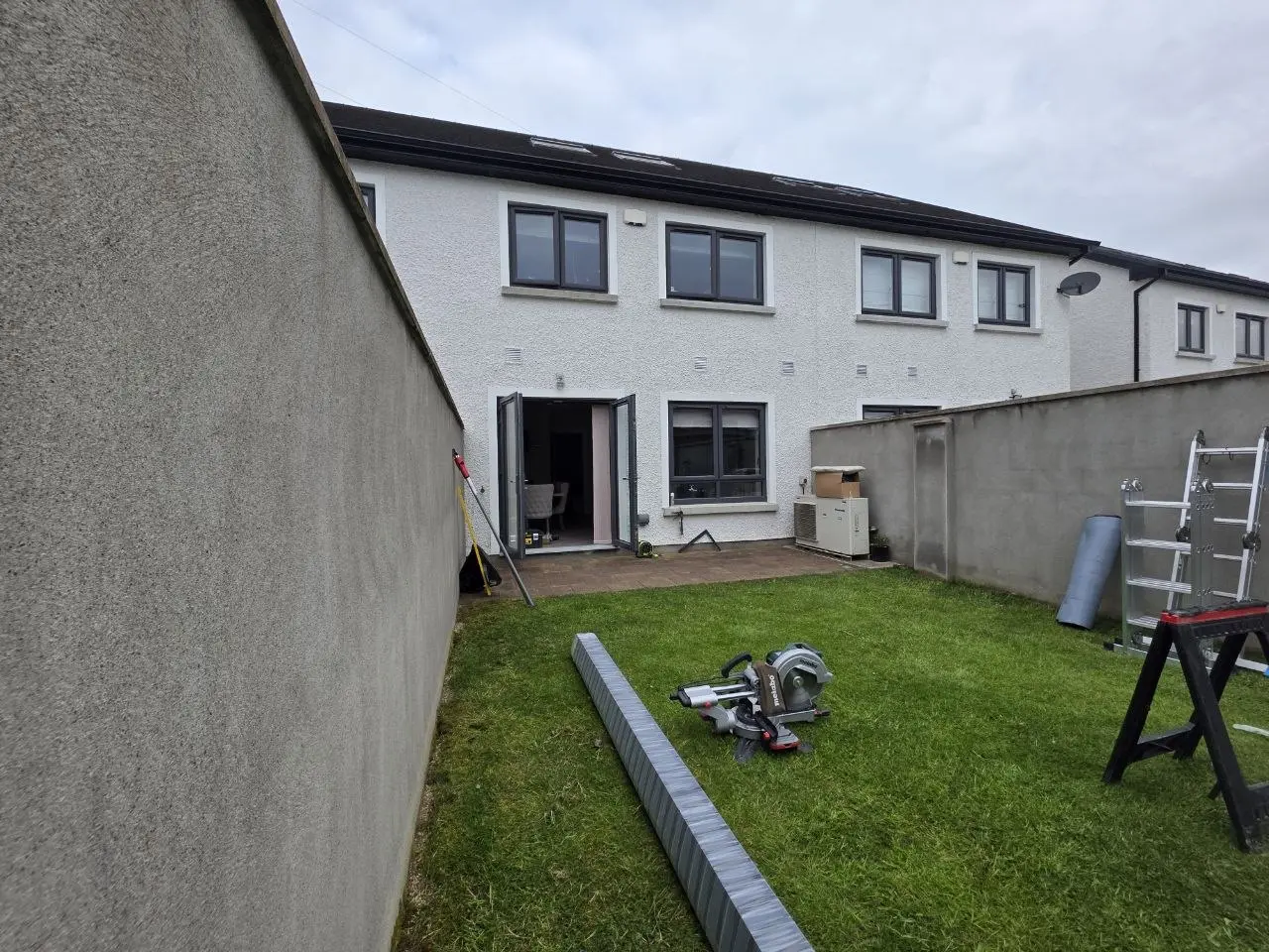 Rear garden and patio in Leixlip before installation of the glass pergola