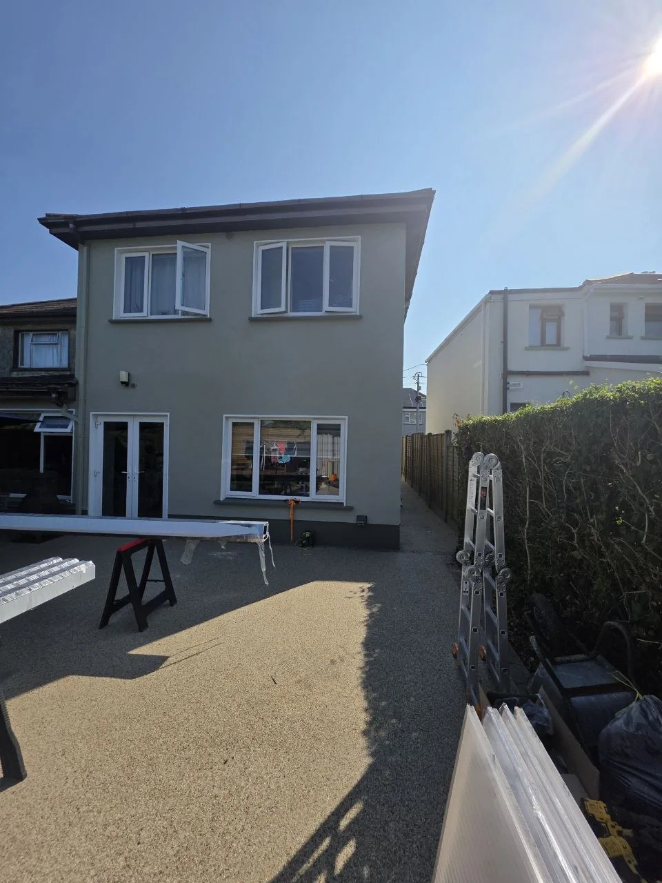 Residential patio in Galway before installation of the aluminium pergola